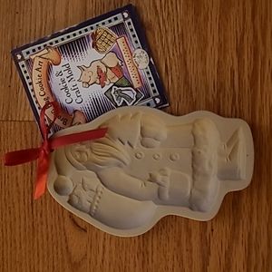 Vintage 1983 Brown Bag Cookie Mold Christmas Santa St. Nicholas Stoneware Art